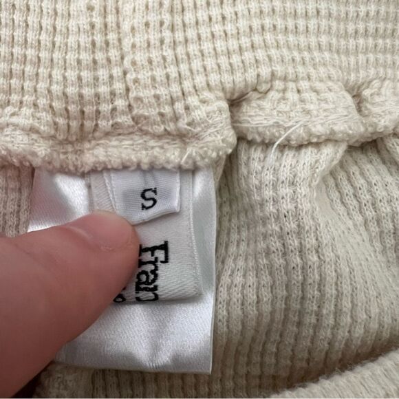 Frankie Shop Jogger Pants Small Bone Waffle Knit Elastic Waist Pockets Relaxed - Picture 10 of 15